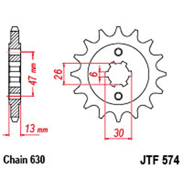 JT JT Gear Box Sprockets G/B 574-16T YAM